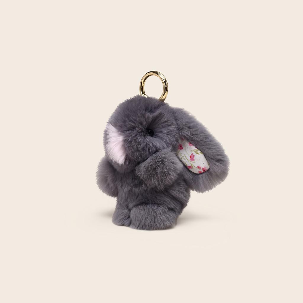 Bunny Plush Keychain With Flower Print For Bag Pendant Decoration Gift Kids