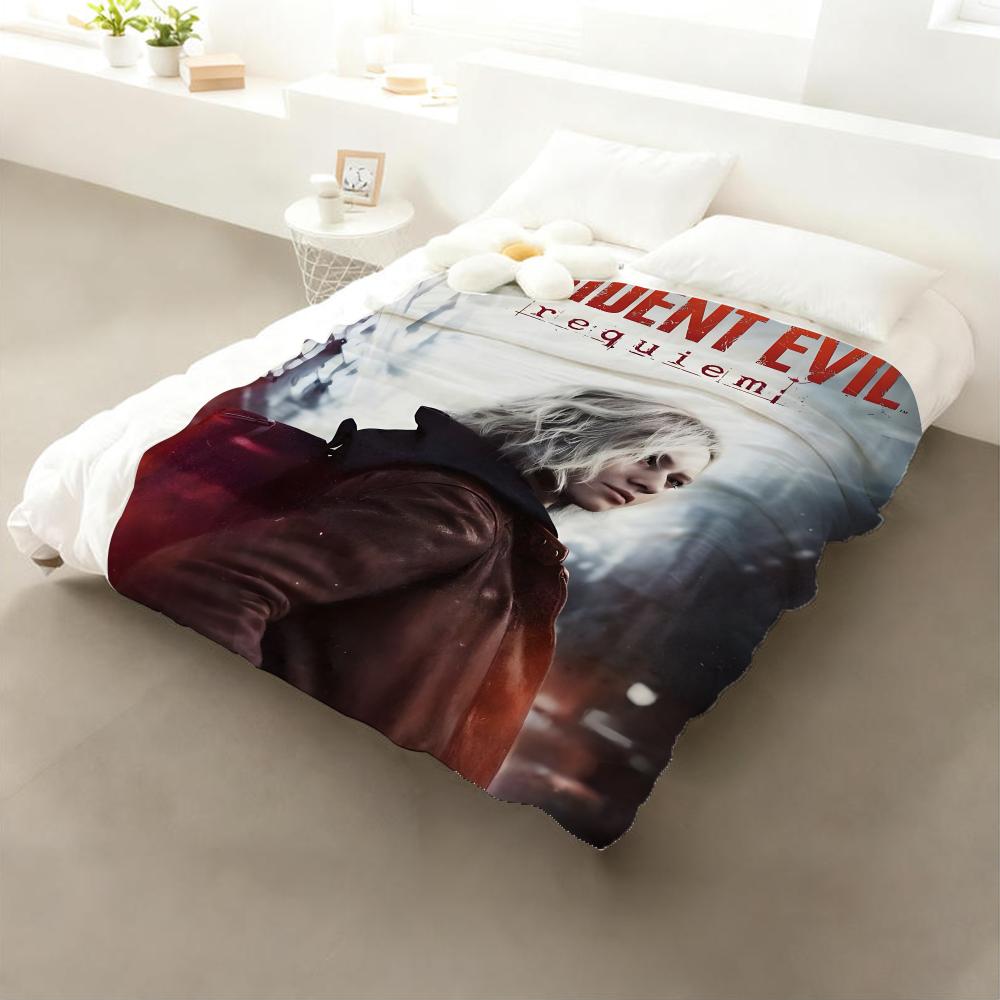 Game Resident Evil Throw Flannel Throw Blanket: Soft Kid-Friendly Warm Anti-Static All Season Washable Couch Bed Home