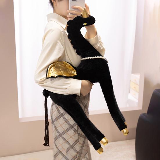 Плюшевая кукла Пегас 50см/70см Мягкая набивная игрушка для девочек Фэнтезийные крылья Ожерелье из искусственного жемчуга Милая плюшевая игрушка для младенца, малыша, детей Домашний декор