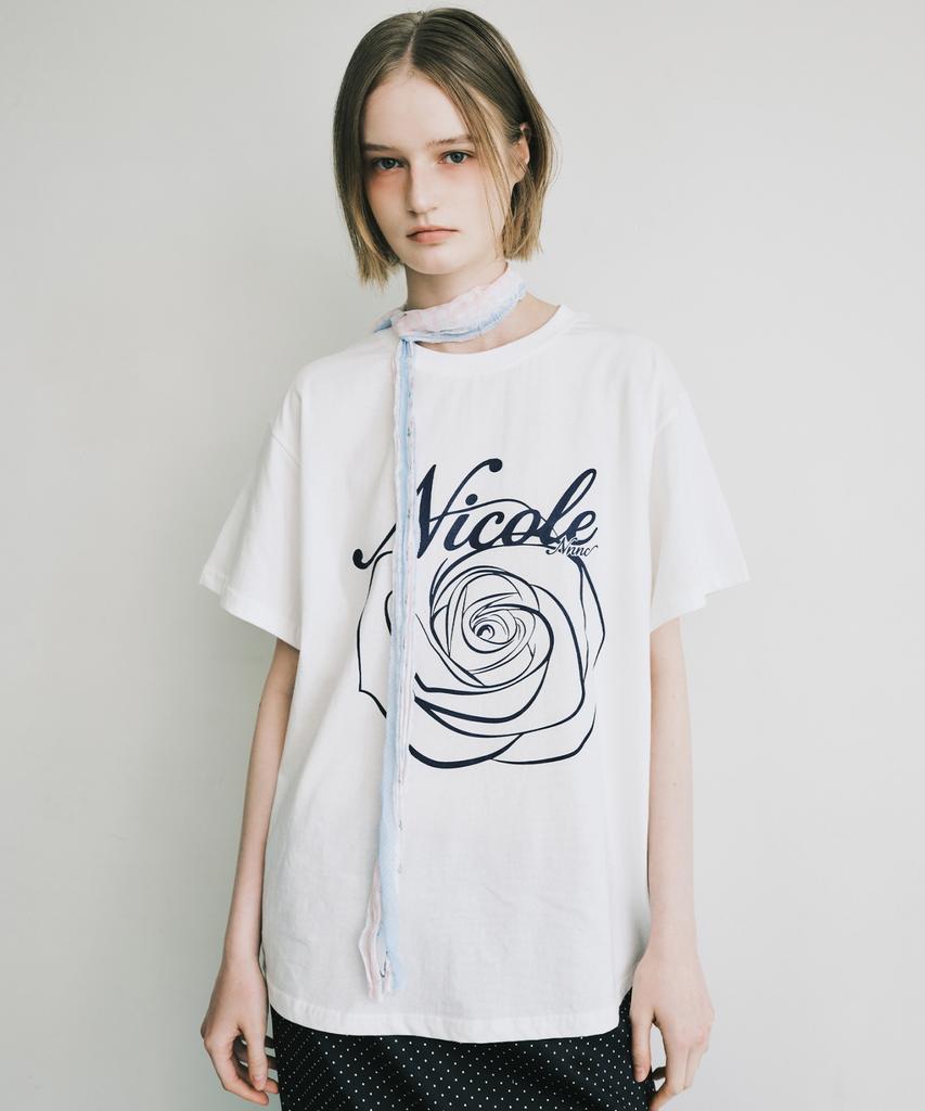 Nigaennikol Nicole Rose Топ с рукавами_Кремовый Синий