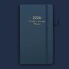 2026 Pocket Planner with Elastic Strap Pen Loop Ribbon Bookmark Weekly Monthly Academic Planner 12 Months Schedule Management Hardcover Notebook
