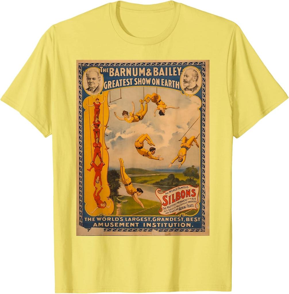 Retro Circus Trapeze Act Vintage Poster T-Shirt for Enthusiasts