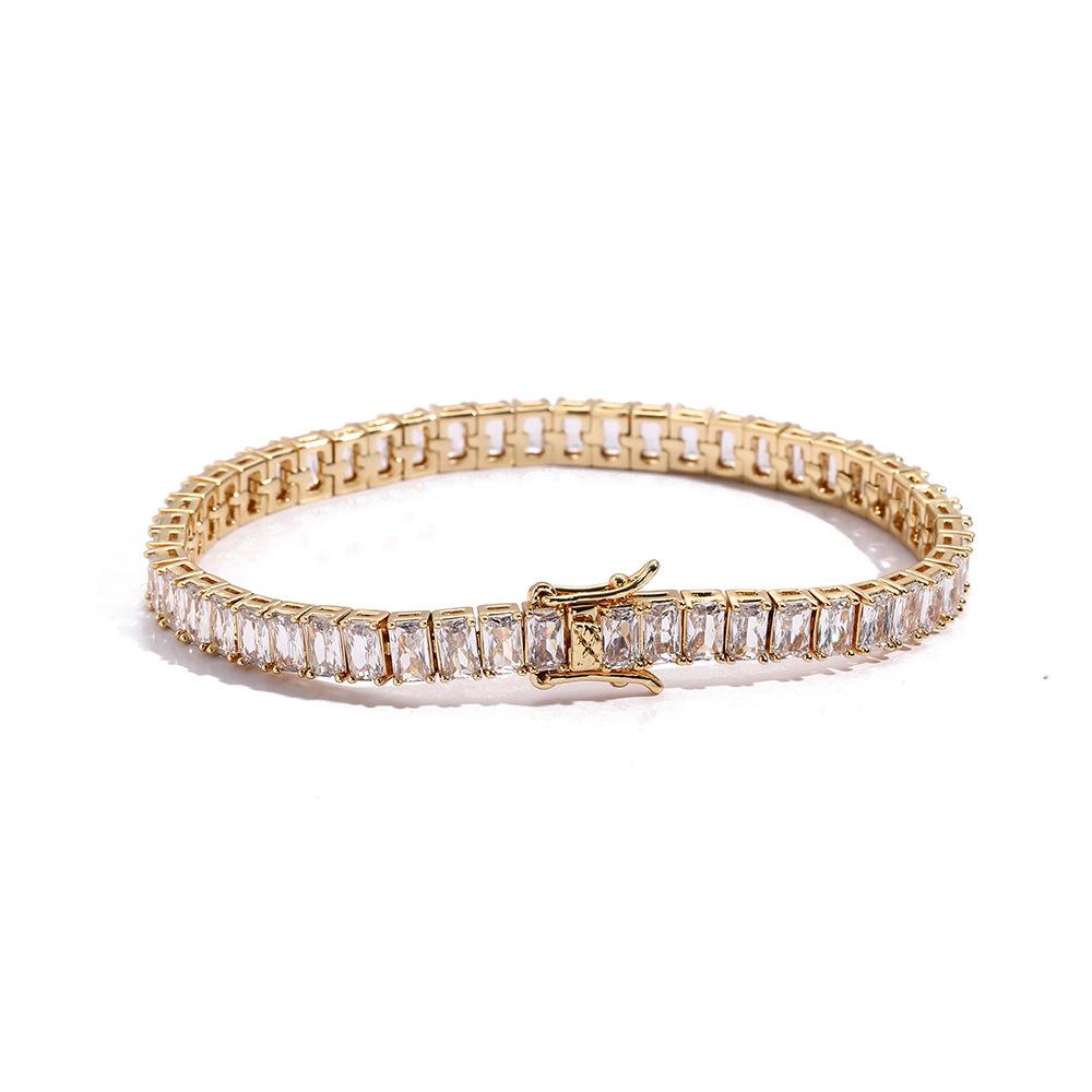 Personalized Hip Hop Jewelry Geometric Oval Shape Zircon Tennis Bracelet 4*6mm Oval CZ Tennis Bracelet for Women and Men