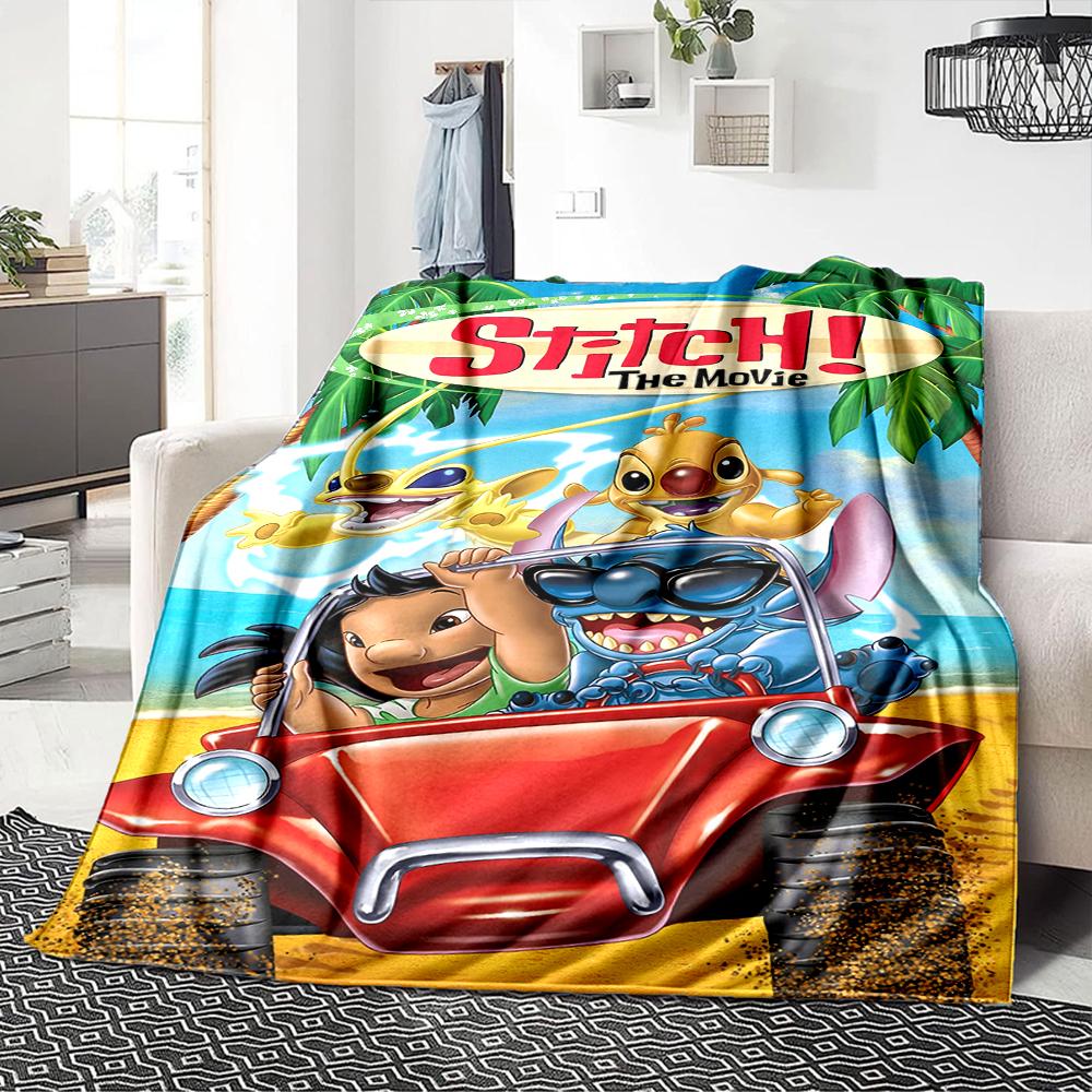 Stitch'S Tropical Adventure Blanket Soft Throw Blanket For Home Bedroom Bed Sofa Travel Office Solid Christmas Blanket