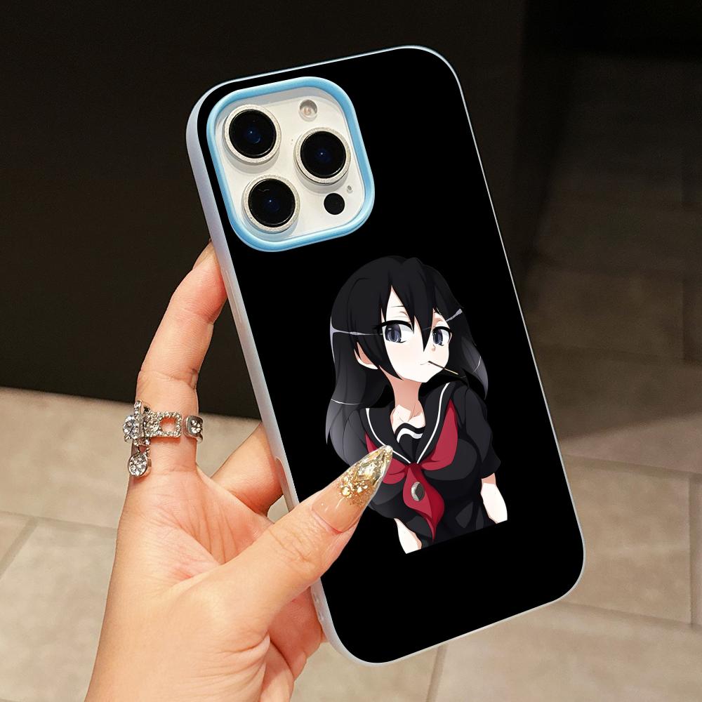 Akame Kurome Гелевый Двухслойный Светло-синий Чехол для Мобильного Телефона для iPhone 17 16 15 14 13 12 11 Air Pro Max Plus Защитный