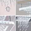 Crystal Chandelier Modern Crystal Ceiling Light LED Flush-Mounted Ceiling Lights (Cool White)