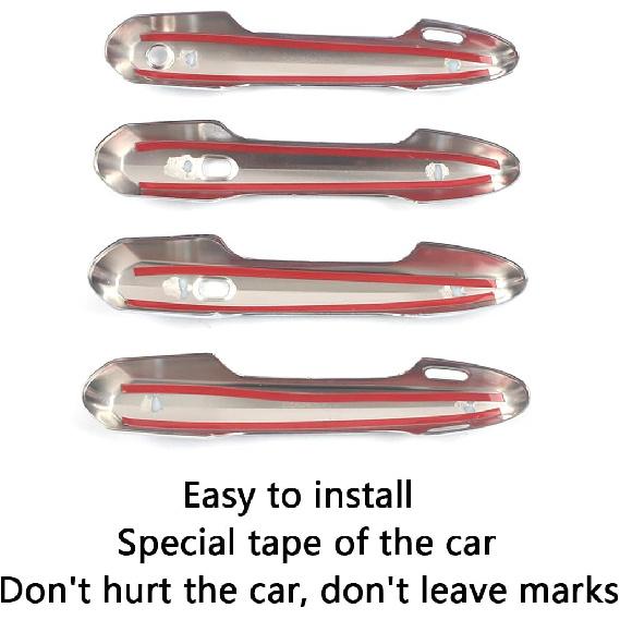 Автоаксессуары для Toyota Sienna 2021 2022 2023 2024 2025 Накладки-защитки на ручки дверей экстерьера (Черный глянцевый) АБС 4 шт.