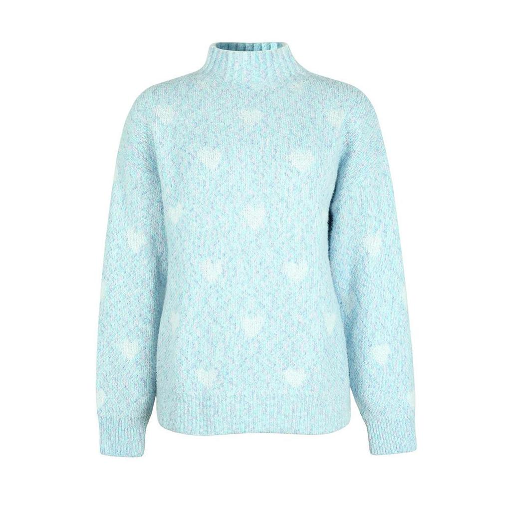 Женская мода шенилл Love свитер осень зима полуводолазка свободный вязаный свитер женские теплые свитера топы