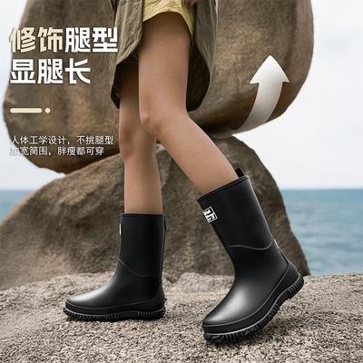 Новые женские модные взрослые уличные нескользящие водонепроницаемые ботинки-дождевики средней высоты для тропического леса и походов