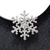 Christmas Snowflake Brooch, Alloy Diamond Brooch, Exquisite Flower Anti-Light Pin