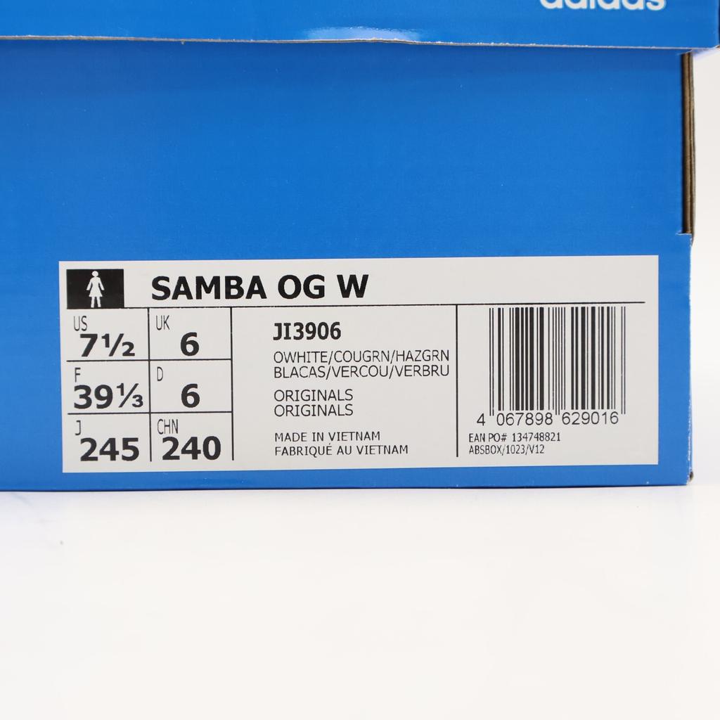 JI3906 adidas Originals Samba OG Белый с зелеными акцентами (Женский)