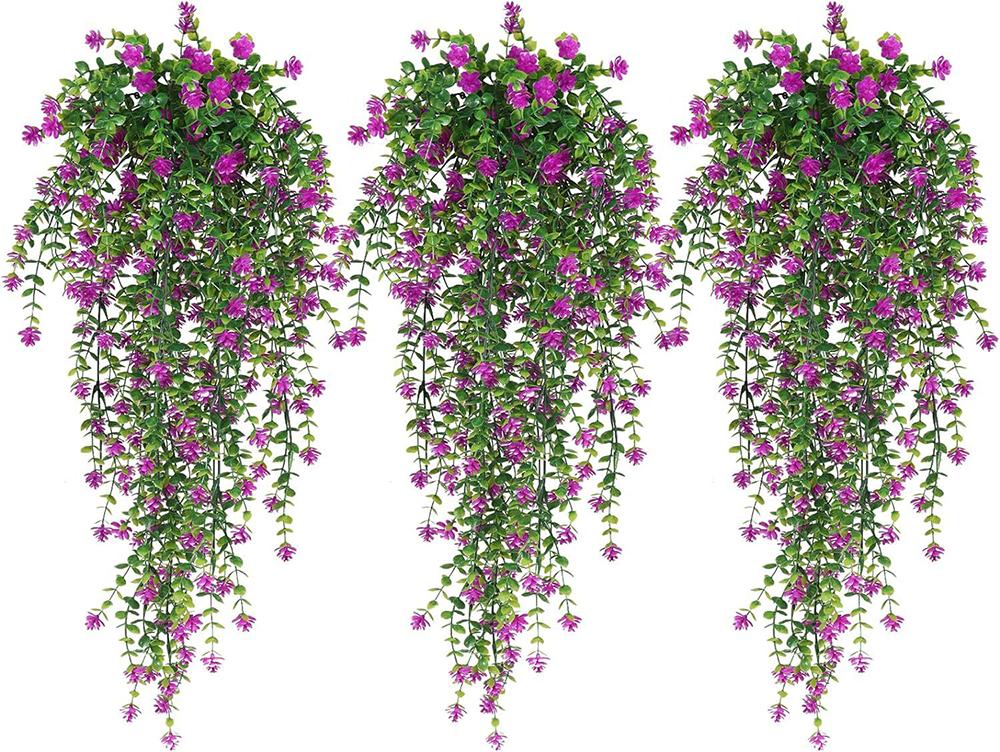 77CM Artificial Hanging Flower False Rattan Willow Rattan Flower Artificial Hanging planta for Home Garden Wall Decoration