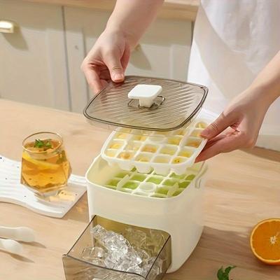 Сверхбольшая форма для кубиков льда - 24 ячейки, с крышкой-замком безопасности, силиконовая форма для морозильной камеры и приготовления коктейлей