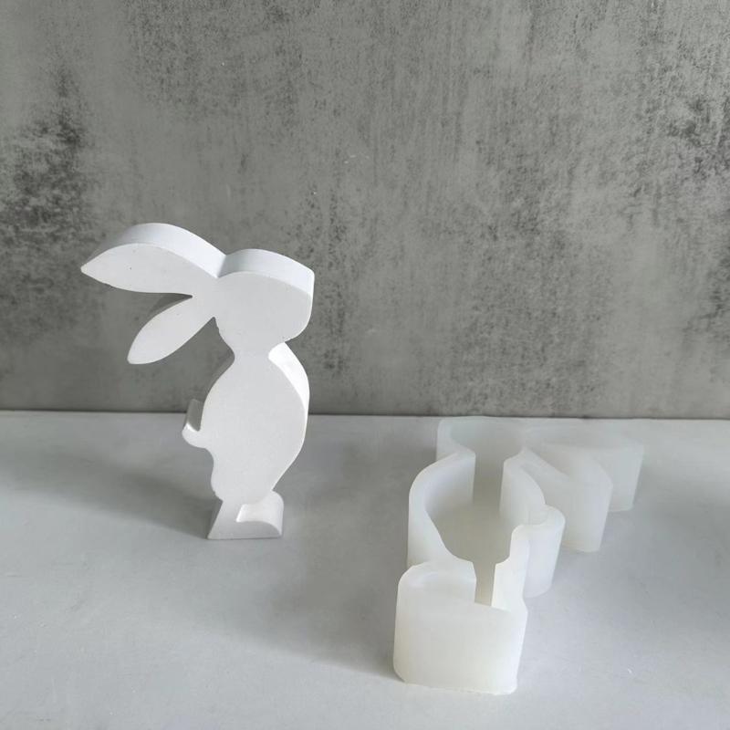 3D Кролик Свеча Силиконовые Формы DIY Форма для Торта Шоколада Инструмент для Изготовления Ароматерапевтических Свечей Пасхальное Украшение Гипсовая Форма