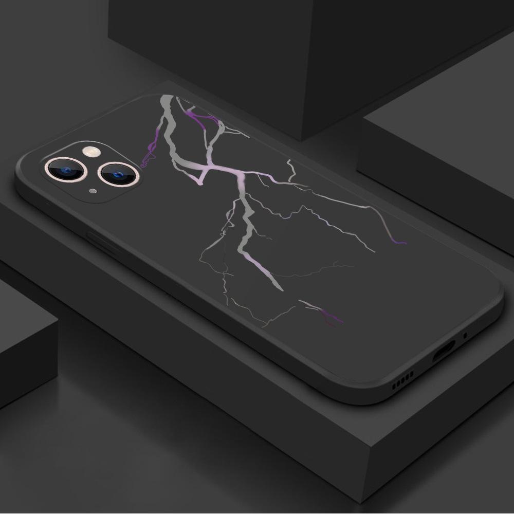 Креативная персонализированная молния подходит для чехла на телефон apple 13pm 17pro противоударный защитный чехол iphone16 мягкий чехол 11p