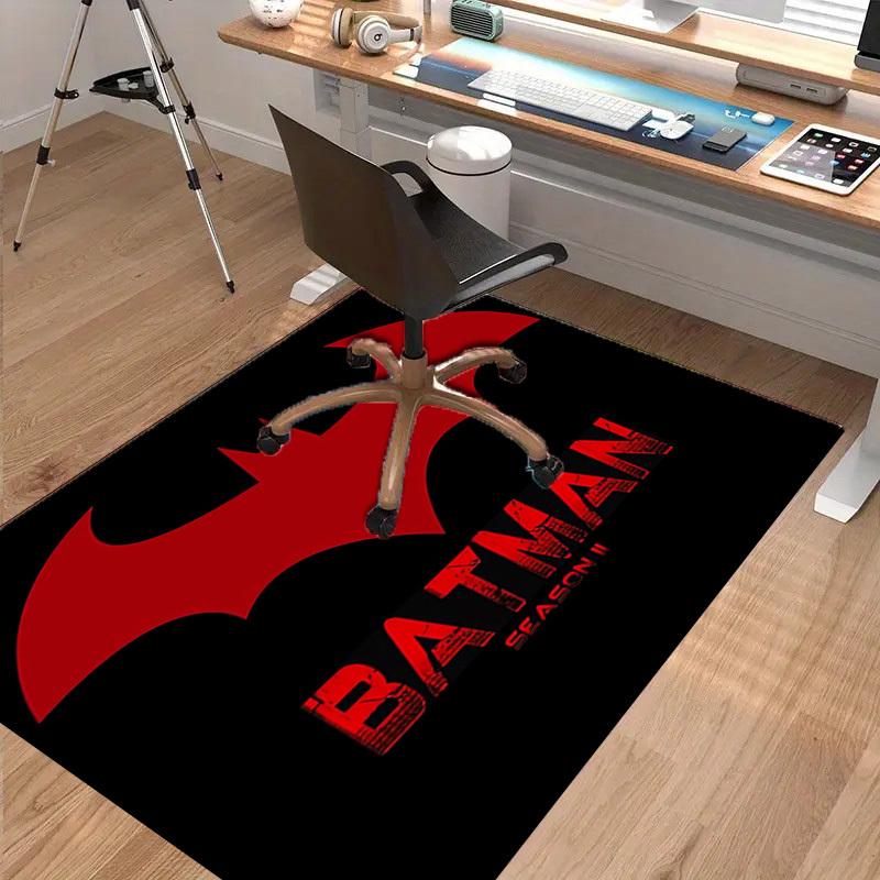 1pc Office Carpet Chair Mats Batman Season II Logo Perfect for Office Chairs, Living Rooms, Or Bedrooms,Polyester Carpet.HDT124