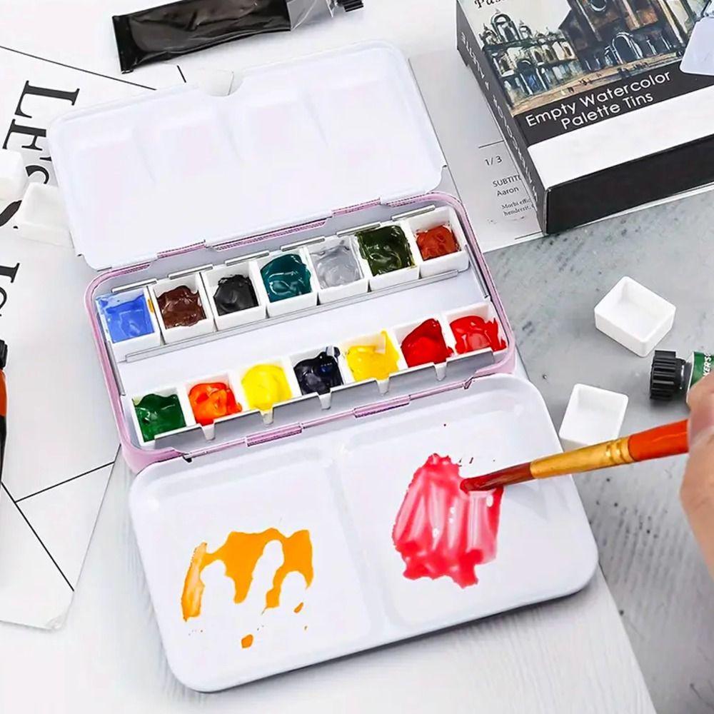 Empty Watercolor Storage Half Pans Watercolor Paint Box Multi-function Painting Box  Student