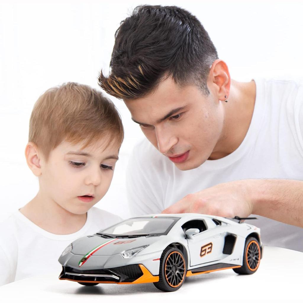 1:32-масштабная модель автомобиля Lambo LP780, игрушечный автомобиль из цинкового сплава со звуком и светом для детей, мальчиков и девочек