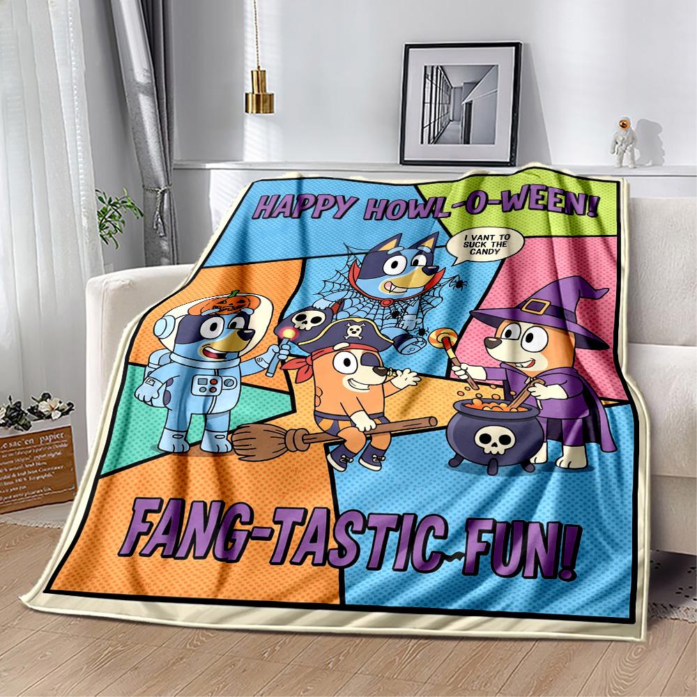 Halloween Bluey Gang Blanket Soft & Cozy Suitable for Sofa Couch Bed Four Seasons Multipurpose Modern Style Birthday Christmas Gift Blanket