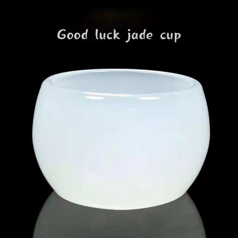 Изумрудная чашка для вина Бокал для чая Кунг-фу Чайный сервиз для здоровья Высококачественный нефритовый набор из натурального нефрита Нефритовая посуда Чай в китайском стиле