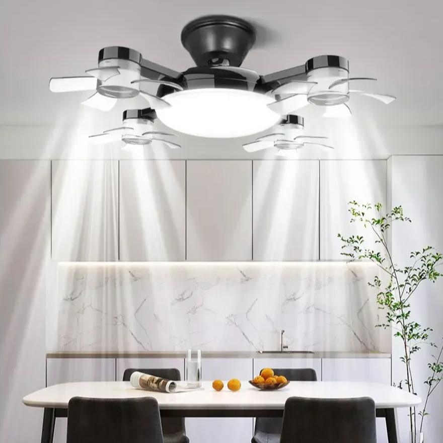 2-в-1 60 Вт Вентилятор-светильник E27 Дизайн дрона Потолочный вентилятор-светильник с пультом управления AC85-265 В Лампа-вентилятор для дома, ресторана