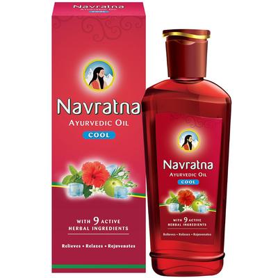 Масло для массажа Navratna Cool для снятия ежедневного стресса и расслабления тела Успокаивающая аюрведическая смесь для ухода за кожей головы 300 мл