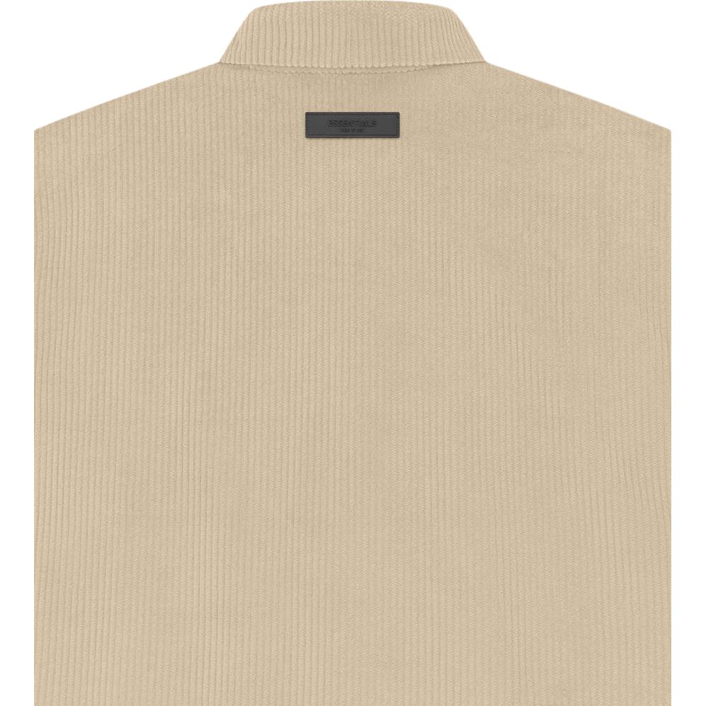 Fear of God Essentials SS23 Однотонная рубашка на молнии из вельвета с флисовым воротником Американская тяжелая куртка Мужская куртка FOG-SS23-044