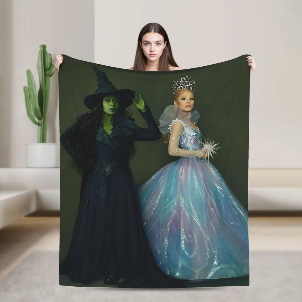 2025 New Wicked For Good Blanket Camping Flannel Throw Blanket For Bedroom Soft Warm Quality Bedspread Gift