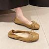 Fashion Spring Autumn Women Soft Bottom Comfortable Flat Shoes Butterfly Knot Milk Milk Soft Leather Fairy Shoes Low Heels Daily Use