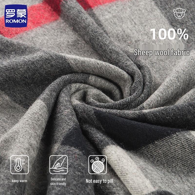Romon Men's Pure Wool Scarf