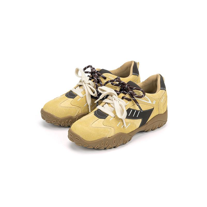 Leather platform dad board shoes women's new spring and autumn versatile sports and leisure shoes women