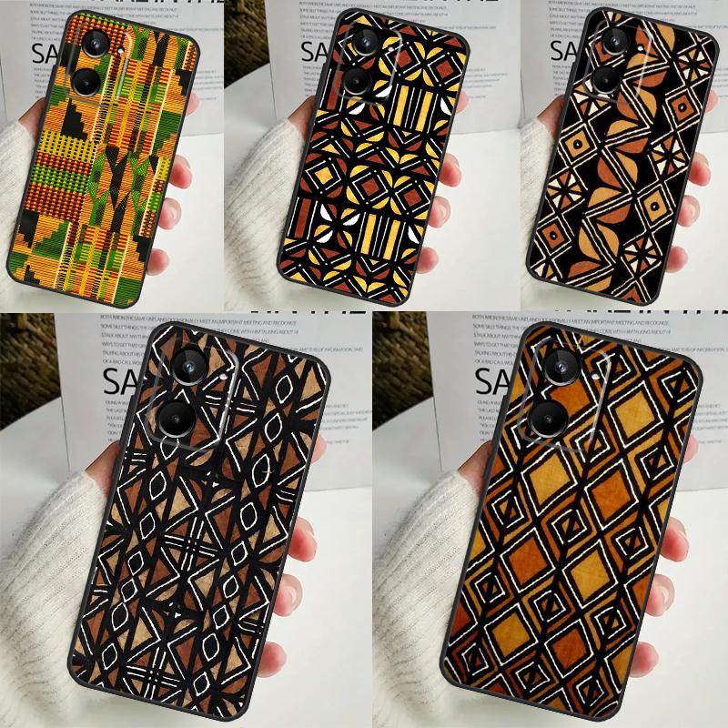 Чехол с африканским восковым принтом для Realme C67 C55 C53 C51 C35 C33 C31 C30 C25s C21Y GT Neo 5 GT5 9 10 11 12 Pro Plus