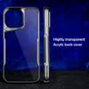 Luxury Electroplated TPU Soft Frame Phone Case For iPhone 15 14 13 12 11 Pro Max Shockproof Shell Acrylic Transparent Back Cover