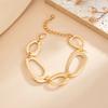 SHIXIN Minimalist Hollowed Geometry Charm Bracelet for Women New Trending Metal Gold Color Adjustable Bangle Daily Wear Jewelry