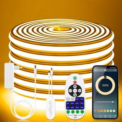 Умная светодиодная неоновая лента LED с управлением через BT-приложение, регулируемая, равномерное мягкое свечение, силиконовая неоновая лента-лента для декора комнаты, шкафа, спальни