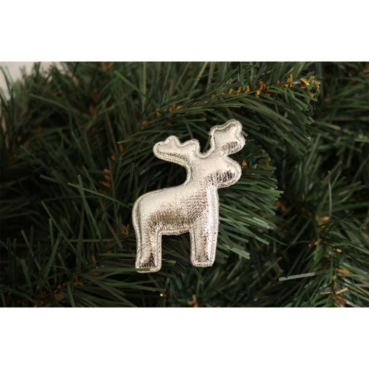 Set of 6 Silver Reindeer made of Shiny Material for Sticking
