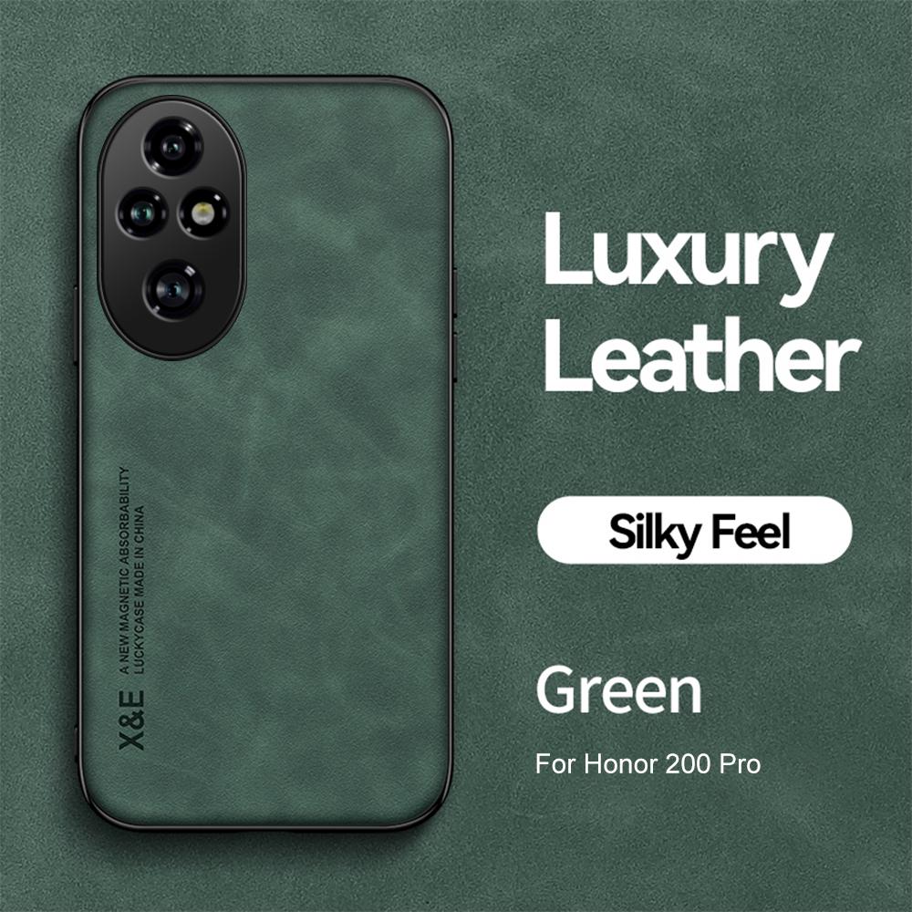 Magnetic Leather Case For Honor200 Honor 200 Pro 200Pro 5G Shockproof Soft Back Cover Honar Honer 200 Pro 200Pro 5G