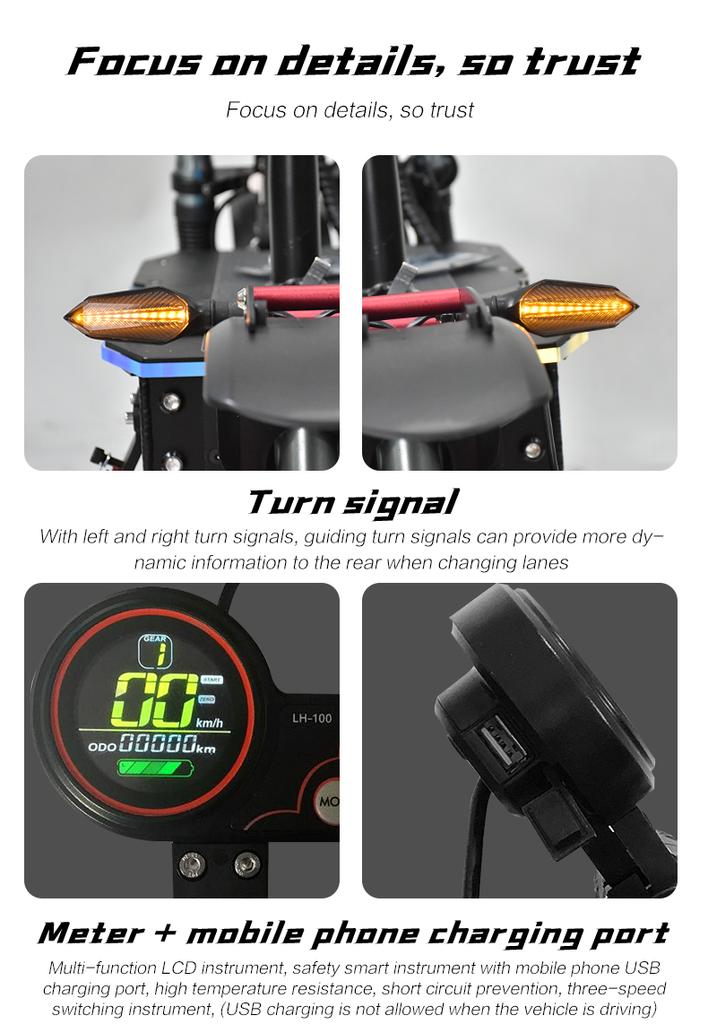 S3 Boyueda11inch 6000W Watt Off-road Tyre Electric Scooter 100km Range 60v Adult Twin Engine Electric Scooter Aluminium