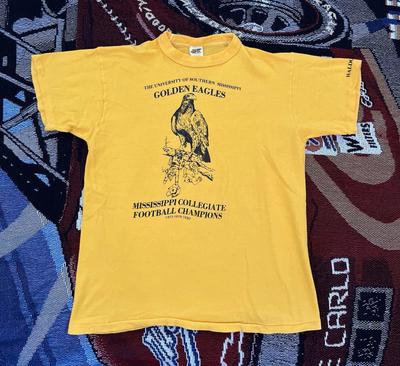 Vintage USM Shirt Golden Eagles Russell 70s Football Yellow Southern Mississippi