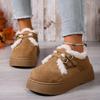 Fashion Round Toe Thick Bottom Furry Casual Shoes Women 2025 Winter Warm Plush Snow Boots with Platform Metal Bucket Suede Ankle Boots