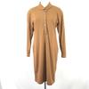 Отличное состояние 90-е Винтаж TRICOSA 100% Шерсть Платье-рубашка с длинным рукавом 40 L Женское Коричневый Плечевые накладки(ИСПОЛЬЗОВАЛ)
