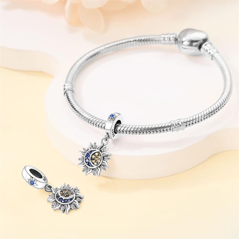 Fit Bracelets 925 Silver Star and Moon Charms Beads For Women Fine DIY Jewelry Gifts