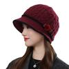 Autumn and winter middle-aged and elderly hats female rabbit fur knitted wool hats thermal basin hats grandma hats winter mother hats