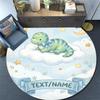 Custom Name,Floral Forest Animal Portrait Series pattern round rug,Carpet Rug for Living Room Bedroom Playroom ,Non-slip Floor Mat,Holiday Gifts and B