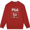 Fila Da Da Long Series Новогодний пуловер 2024 Весенняя толстовка Унисекс топы Легендарный-Красный F11U419201FRD