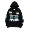 Худи RHUDE с ретро-принтом в гоночном стиле - Модное мужское streetwear в стиле хип-хоп
