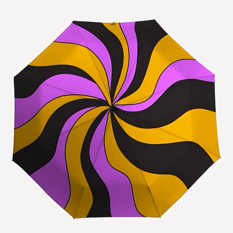 1pc Swirl Pattern Automatic Opening/Closing Folding Umbrella with 31 Ribs, Plastic Handle, Windproof Portable Sunshade Umbrella y250726071