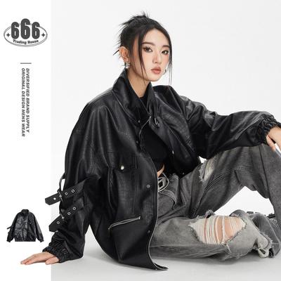 ANSWER ME Унисекс Ретро Кожаная Мотоциклетная Куртка из ПУ - Модная, Свободная, Повседневная Куртка W251