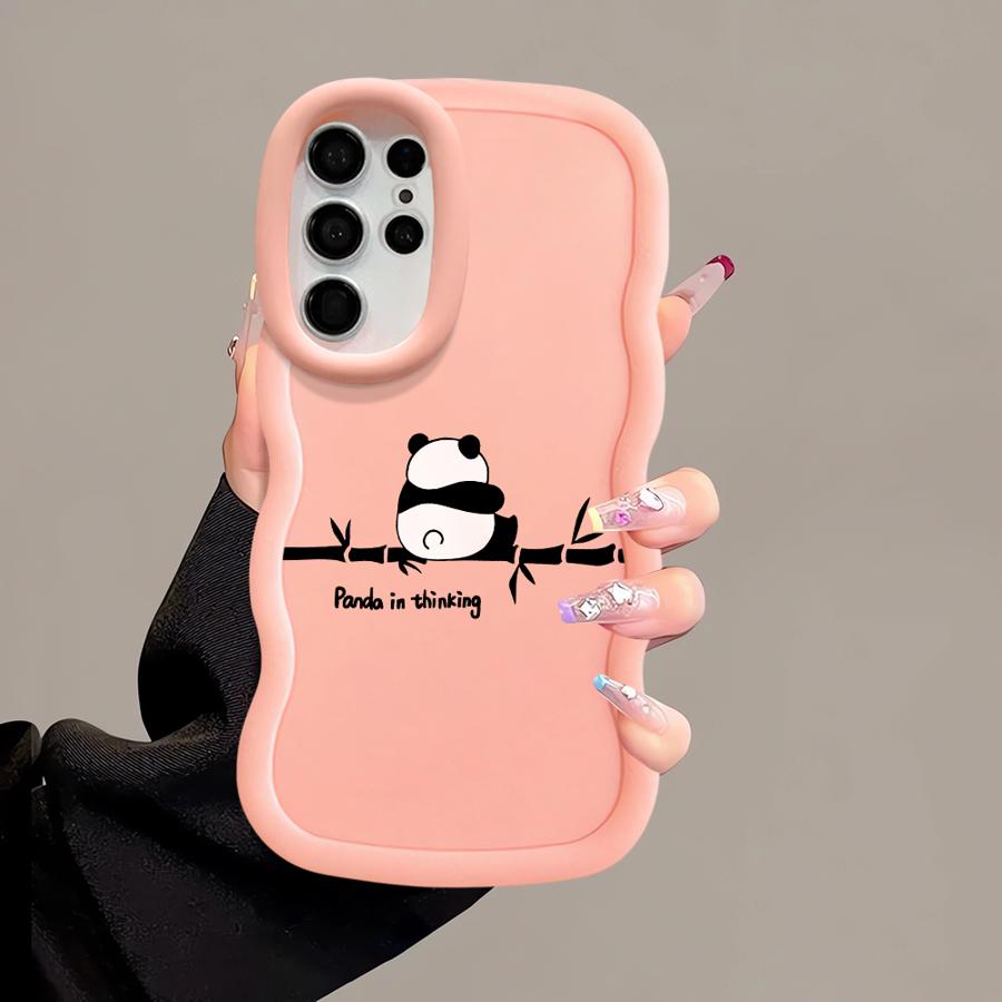 Мягкий чехол для телефона для Samsung Galaxy A26 S21 S25 A25 S22 Ultra S20 FE S24 S23 Plus A54 A34 A35 A24 A36 A55 Милая панда