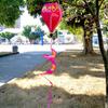 Rainbow Color Hot Air Balloon Spinner 40cm Balloon Striped Tie Dye Pinwheels Rotating Windmill